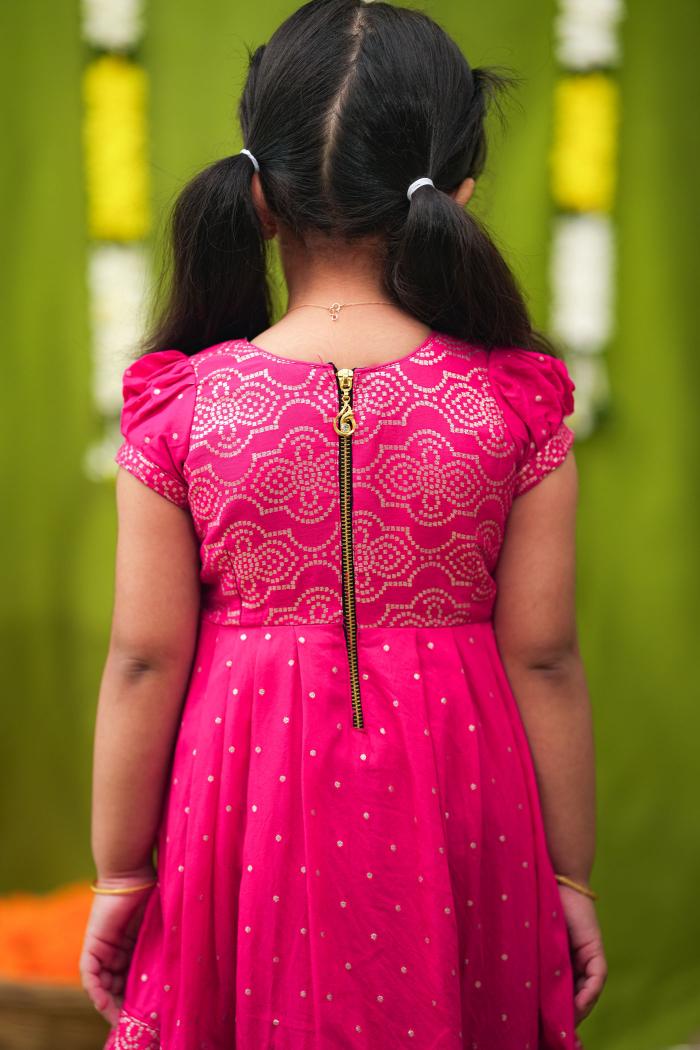 Pravya pink Frock mini | Made To Order