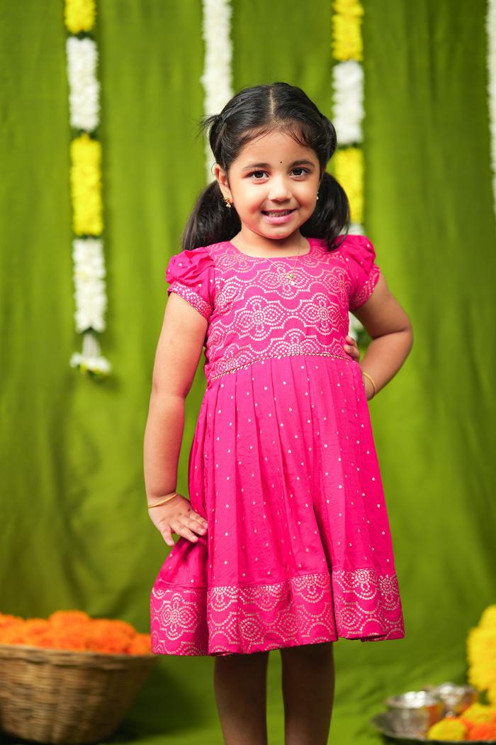 Pravya pink Frock mini | Made To Order