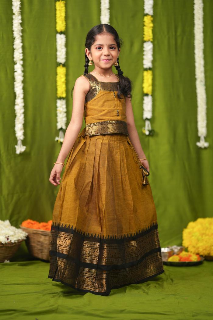 Prisha Mustard Lehenga Mini | Made To Order