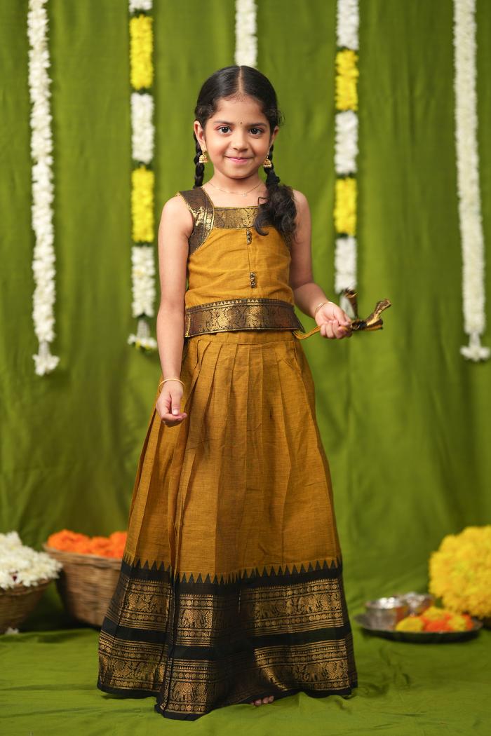 Prisha Mustard Lehenga Mini | Made To Order