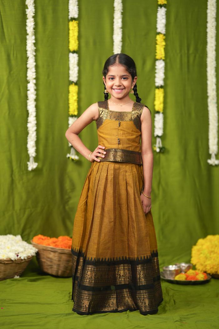 Prisha Mustard Lehenga Mini | Made To Order