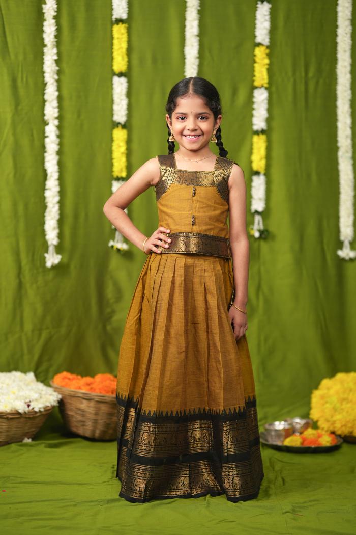 Prisha Mustard Lehenga Mini | Made To Order