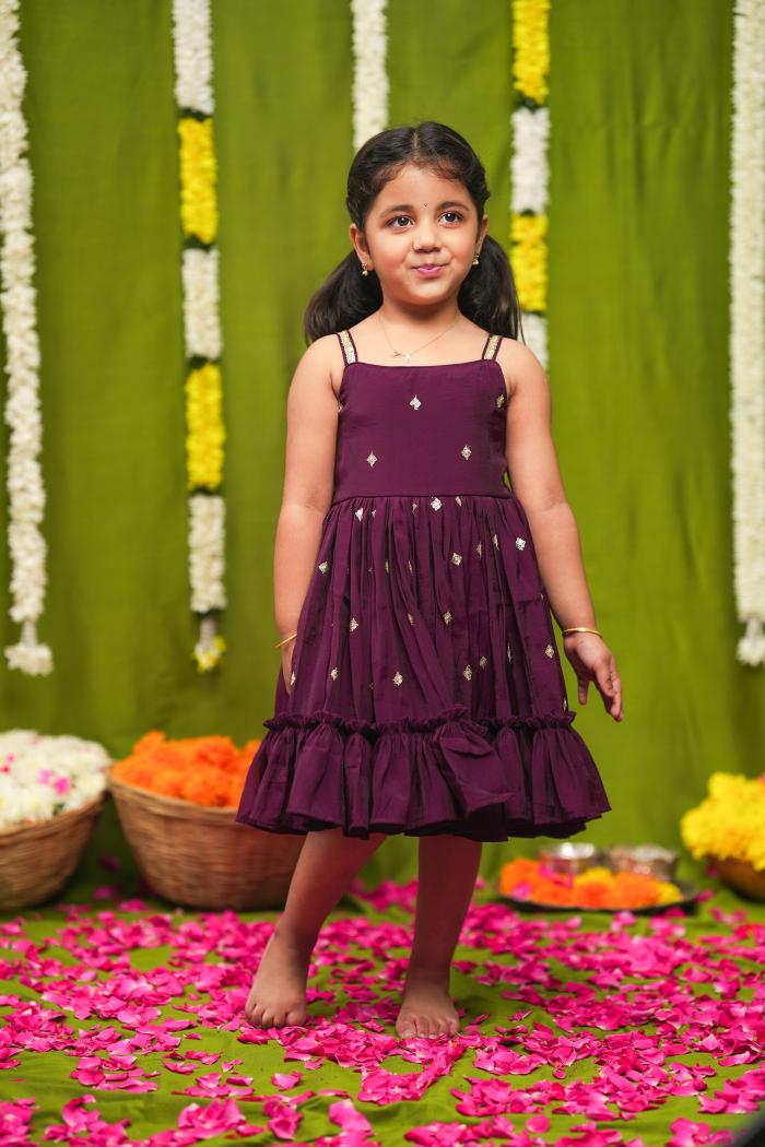 Meera Wine Frock Mini | Made To Order