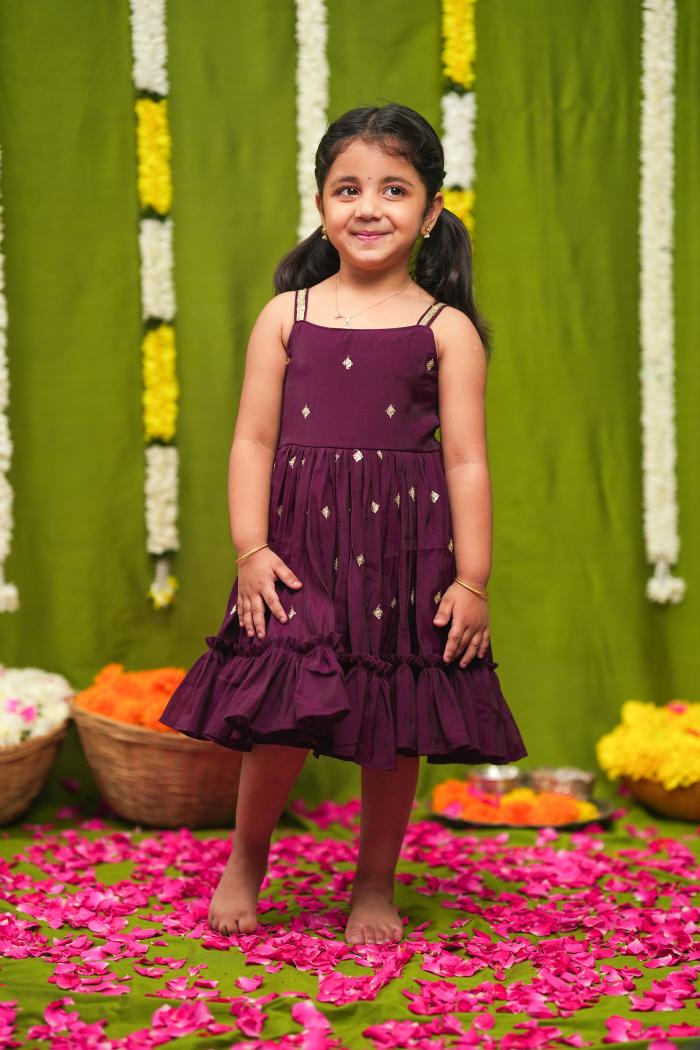 Meera Wine Frock Mini | Made To Order