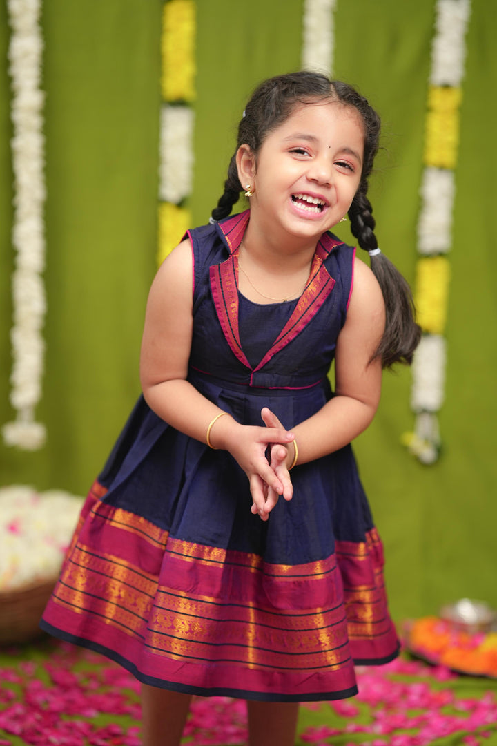 Jayanti Blue Frock Mini | Made To Order