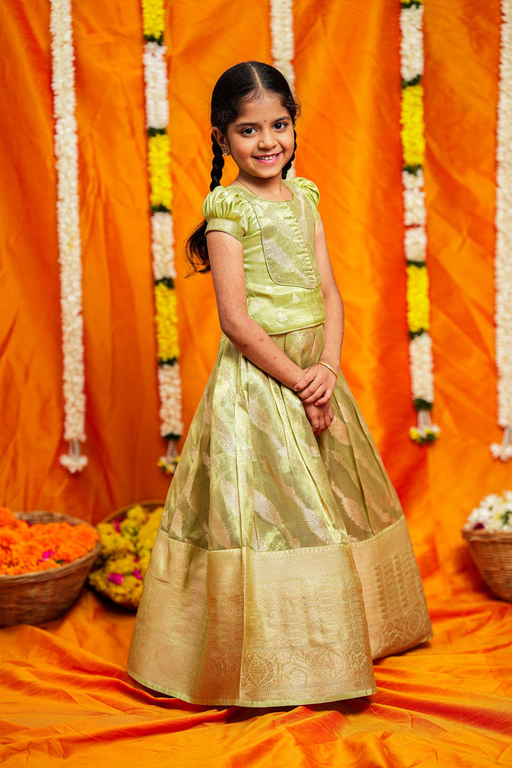 Aalaya Green organza lehenga mini | Made To Order