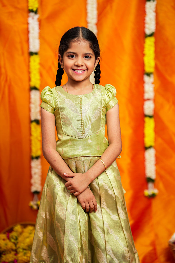 Aalaya Green organza lehenga mini | Made To Order