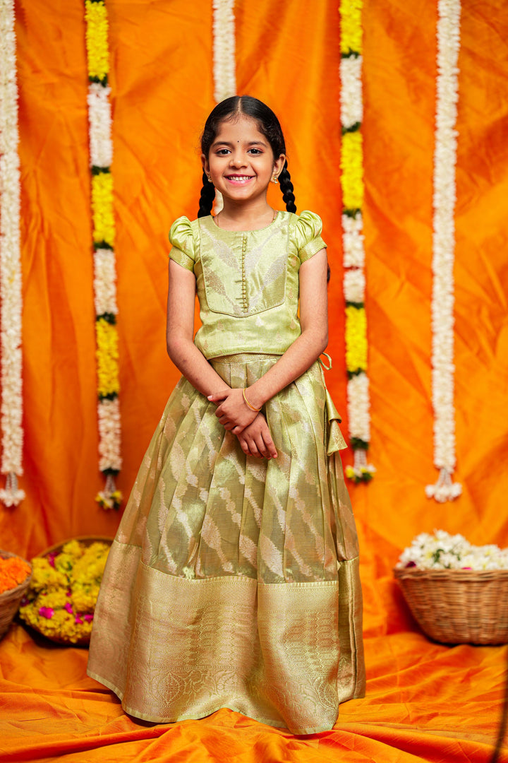 Aalaya Green organza lehenga mini | Made To Order