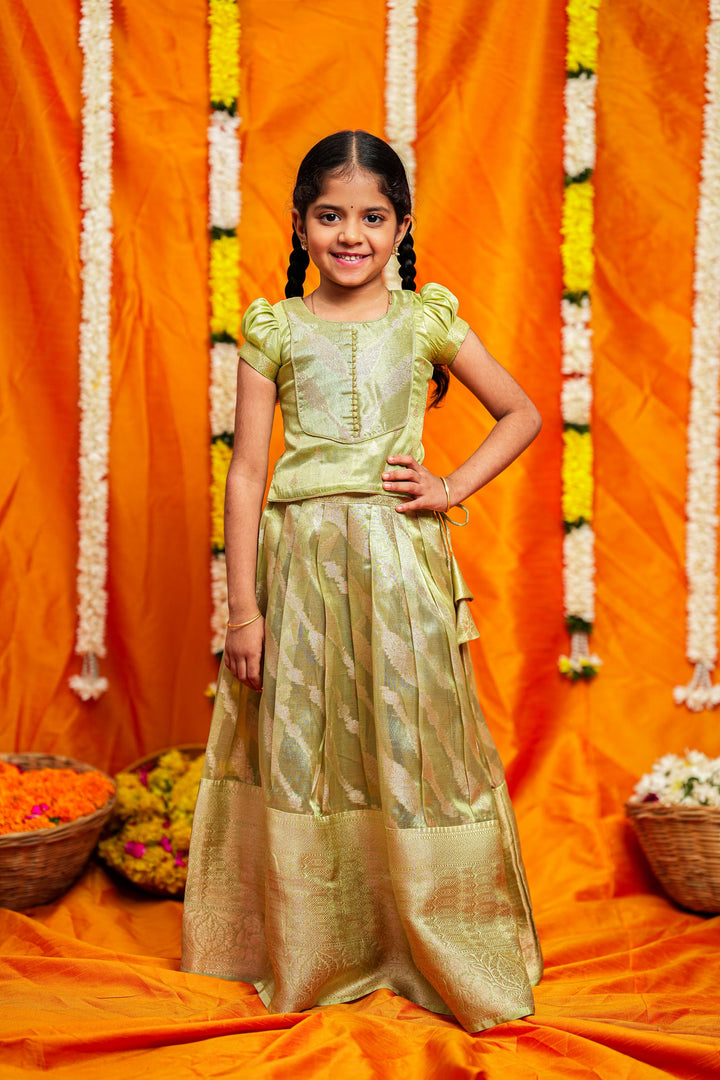 Aalaya Green organza lehenga mini | Made To Order