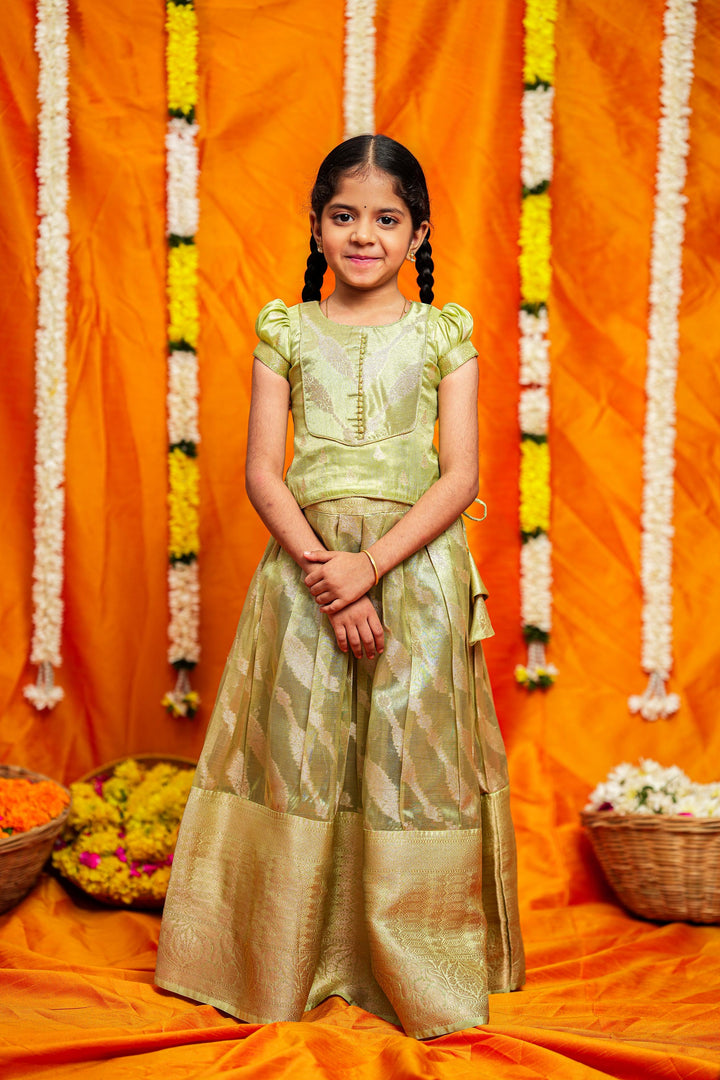 Aalaya Green organza lehenga mini | Made To Order