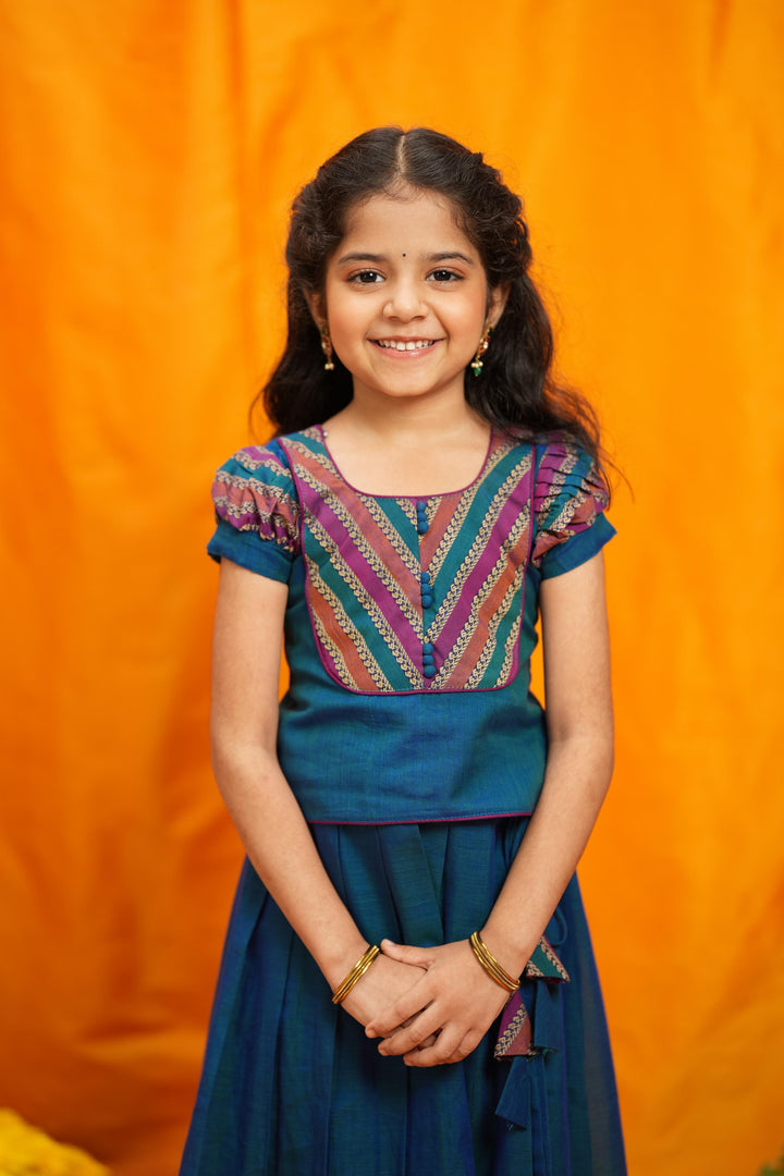 Yashika Teal Handloom Cotton Mini | Made To Order