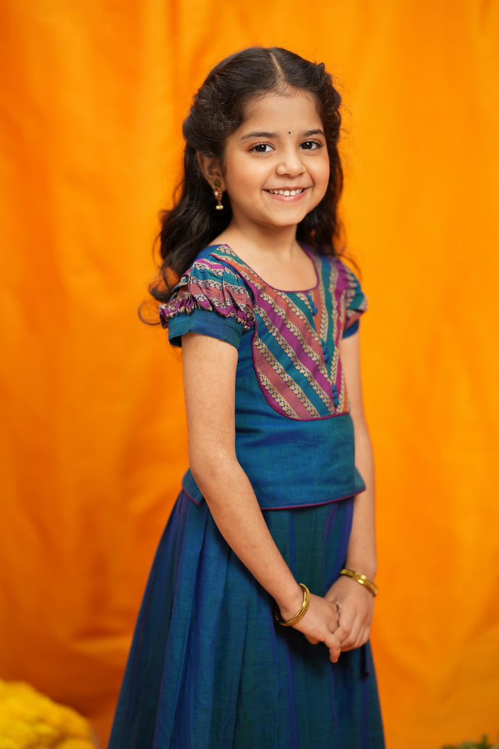 Yashika Teal Handloom Cotton Mini | Made To Order