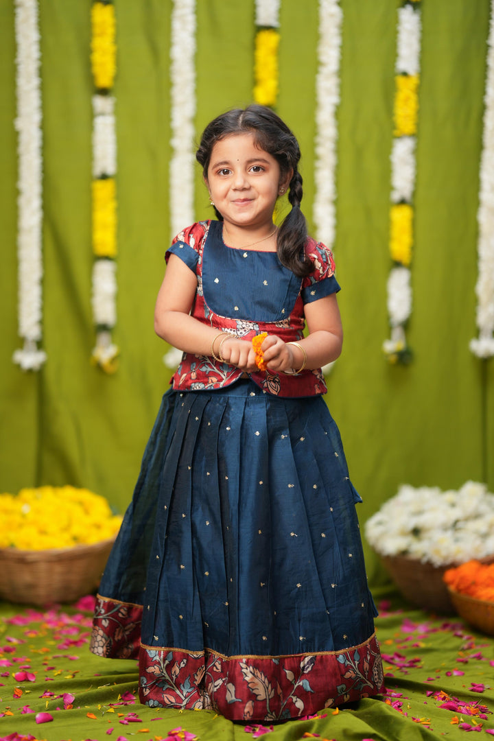 Darshini Teal Peplum Top & Skirt Mini | Made To Order