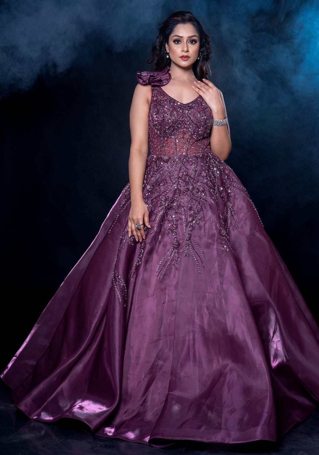 Stunning Rose Reverie Lehenga with embroidery, Customizable, Made to Order
