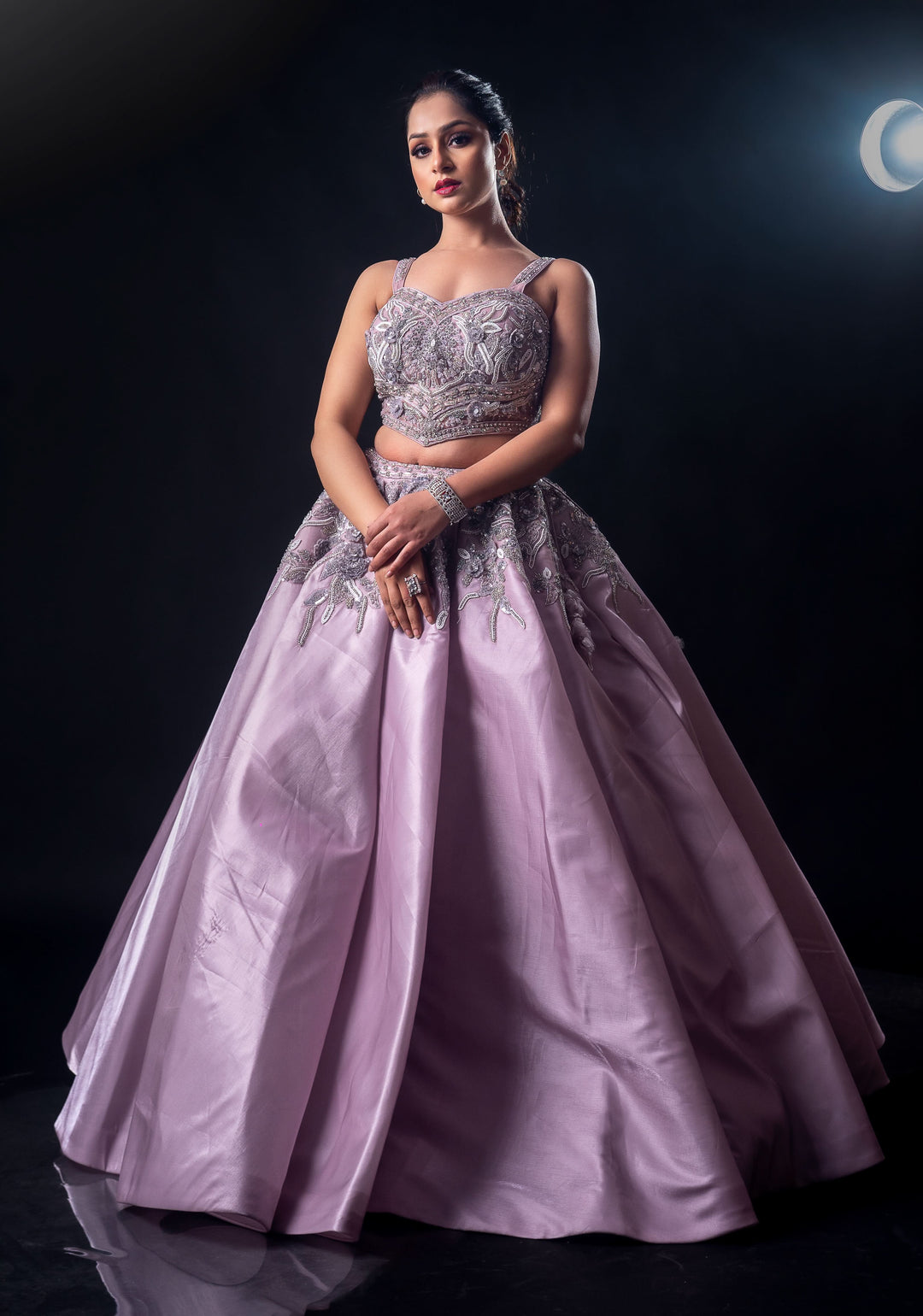 Pastel Petals Dream Lehenga set with embroidery, Customizable, Made to Order