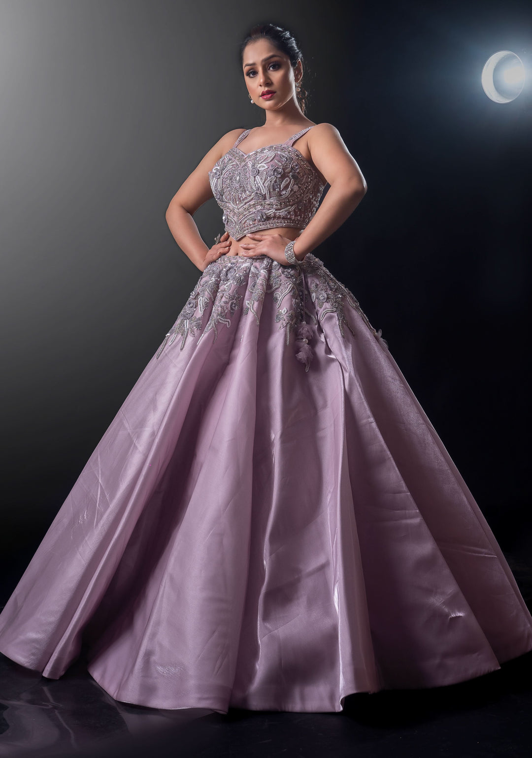 Pastel Petals Dream Lehenga set with embroidery, Customizable, Made to Order