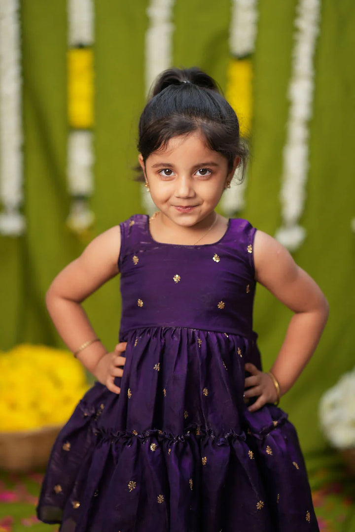 Gayathri Purple Frock Mini | Made To Order