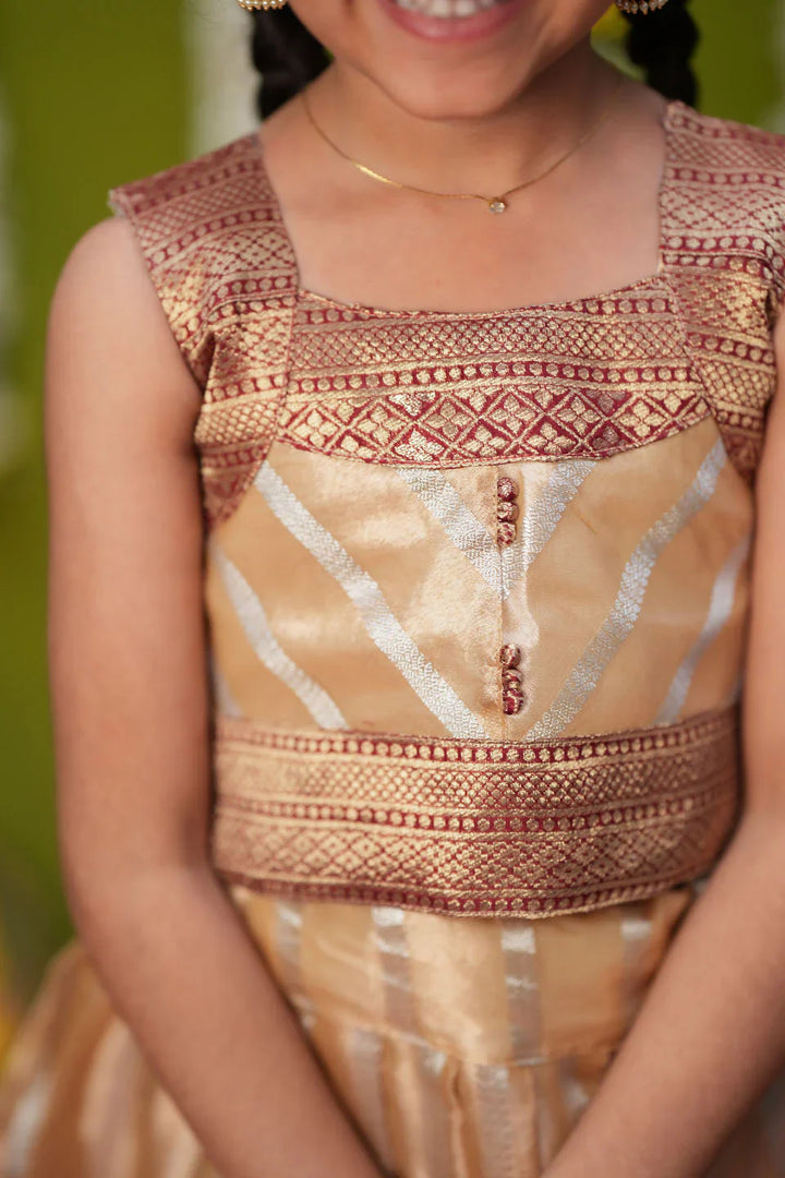 Pavitra Beige Organza Top & Skirt Mini | Made To Order