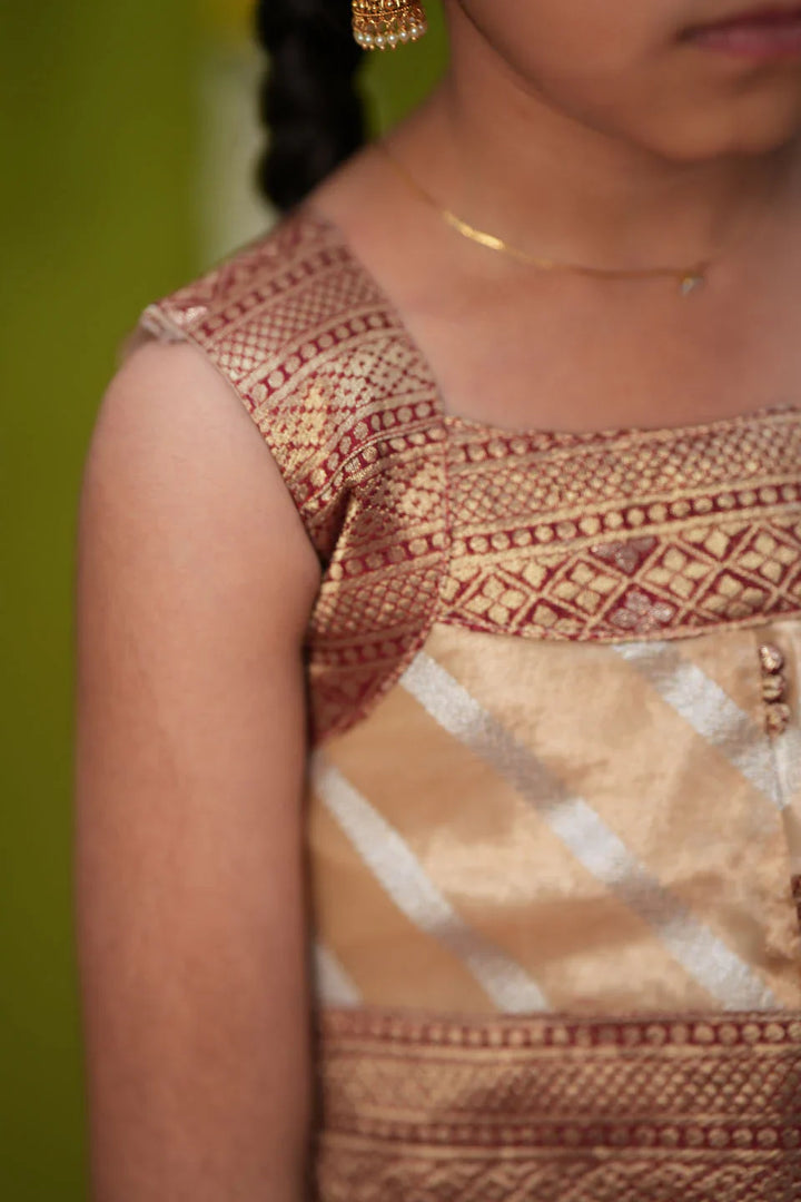 Pavitra Beige Organza Top & Skirt Mini | Made To Order