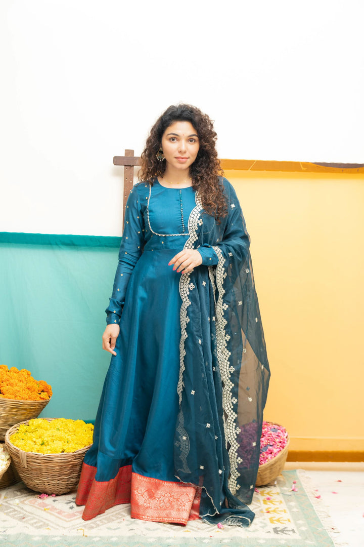 Nirainila Teal Blue | Shobitam Custom Gowns | Made To Order