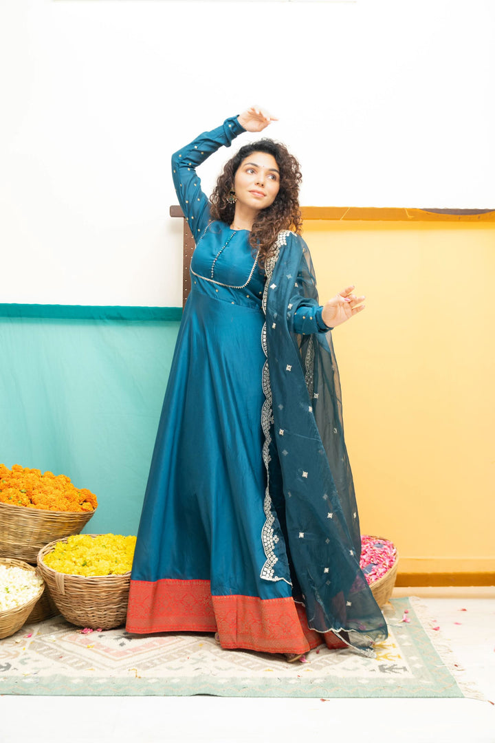 Nirainila Teal Blue | Shobitam Custom Gowns | Made To Order