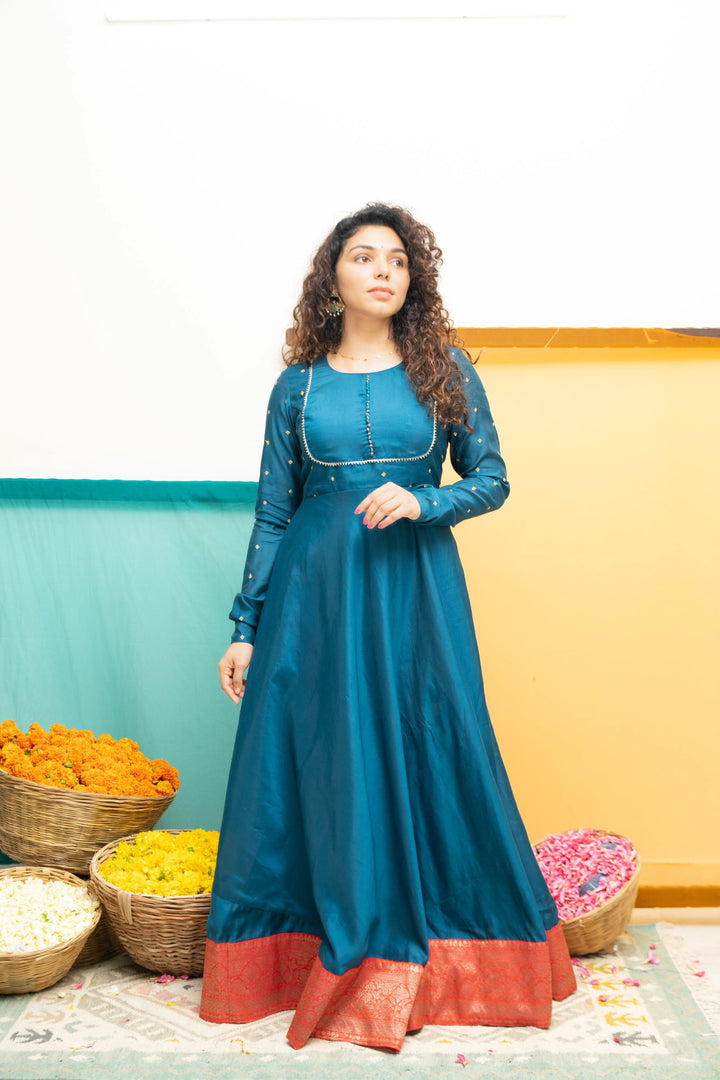 Nirainila Teal Blue | Shobitam Custom Gowns | Made To Order