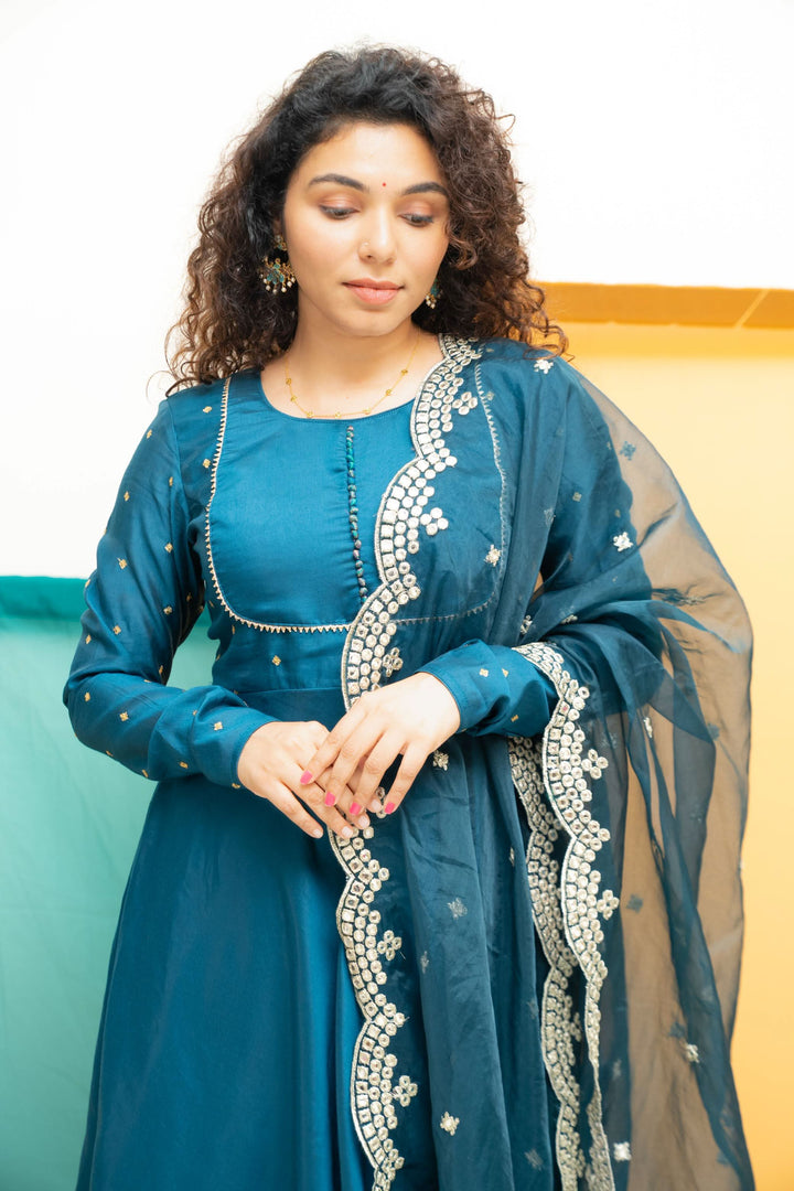 Nirainila Teal Blue | Shobitam Custom Gowns | Made To Order