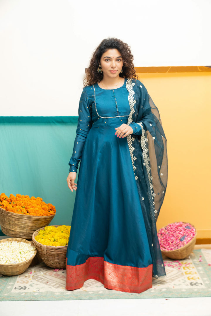 Nirainila Teal Blue | Shobitam Custom Gowns | Made To Order