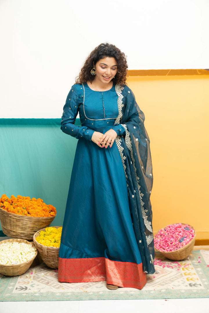 Nirainila Teal Blue | Shobitam Custom Gowns | Made To Order