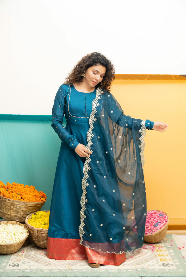 Nirainila Teal Blue | Shobitam Custom Gowns | Made To Order