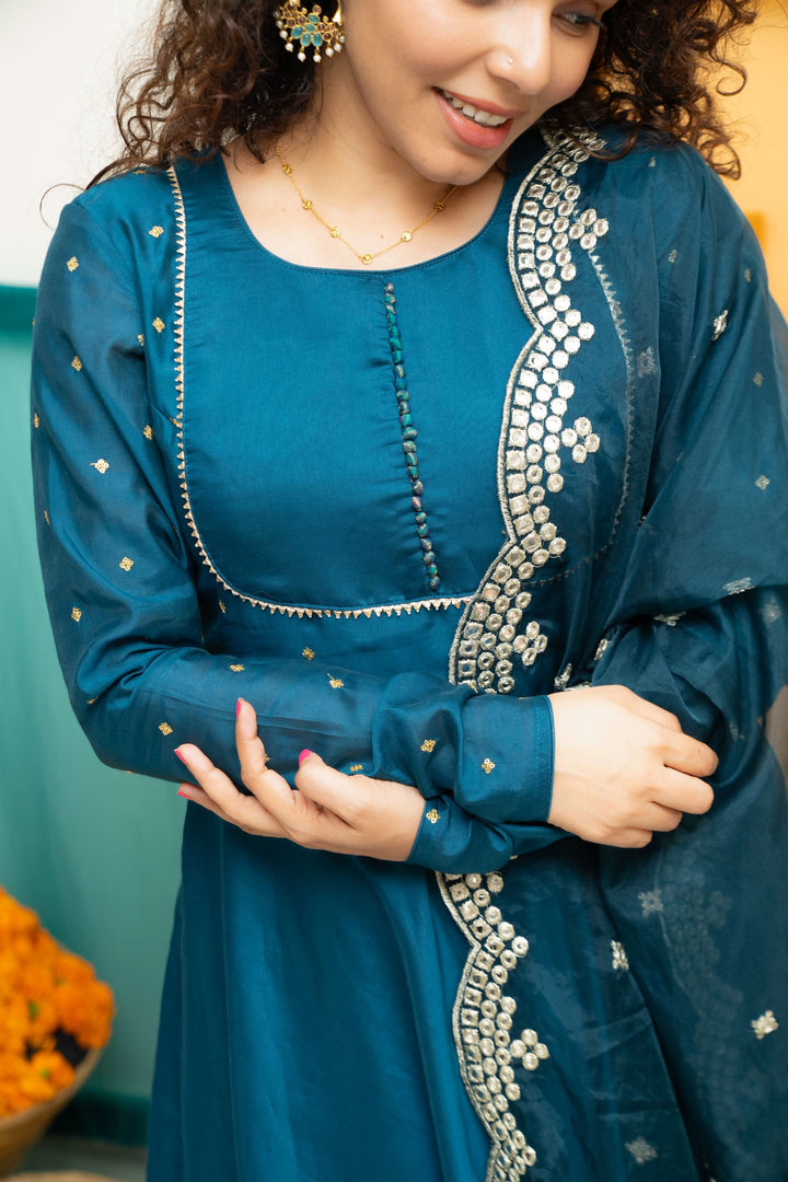 Nirainila Teal Blue | Shobitam Custom Gowns | Made To Order