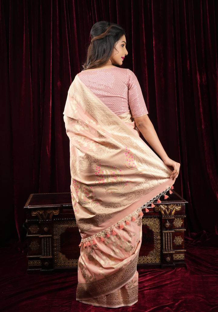 Dusty Rose Chinnon Blouse with dainty sequins, made to order