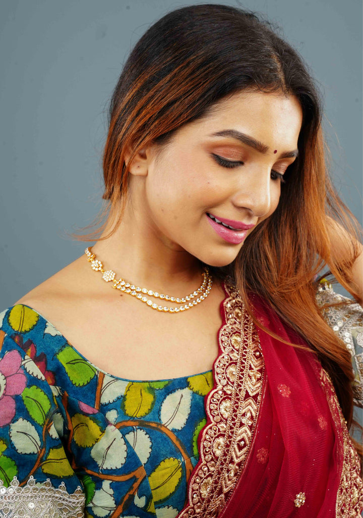 92.5 Silver Diya White Necklace