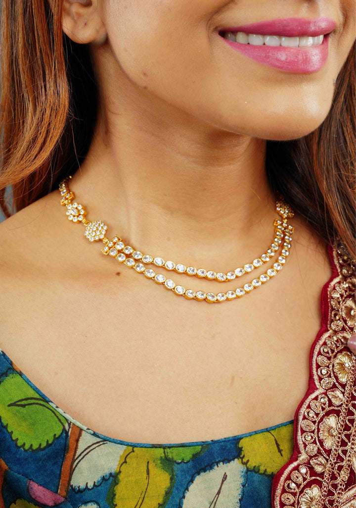 92.5 Silver Diya White Necklace