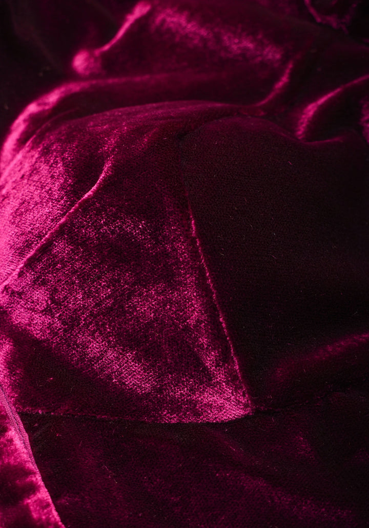 Purple Velvet Blouse with Double Keyhole Neck, back cutout and Gota Patti Detailing