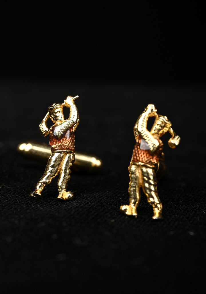 Golf design 92.5 silver, 24 Ct Gold Plated Trendy Men's Cufflinks