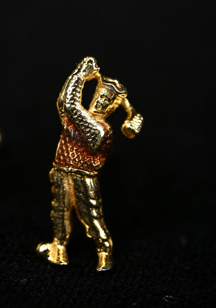Golf design 92.5 silver, 24 Ct Gold Plated Trendy Men's Cufflinks