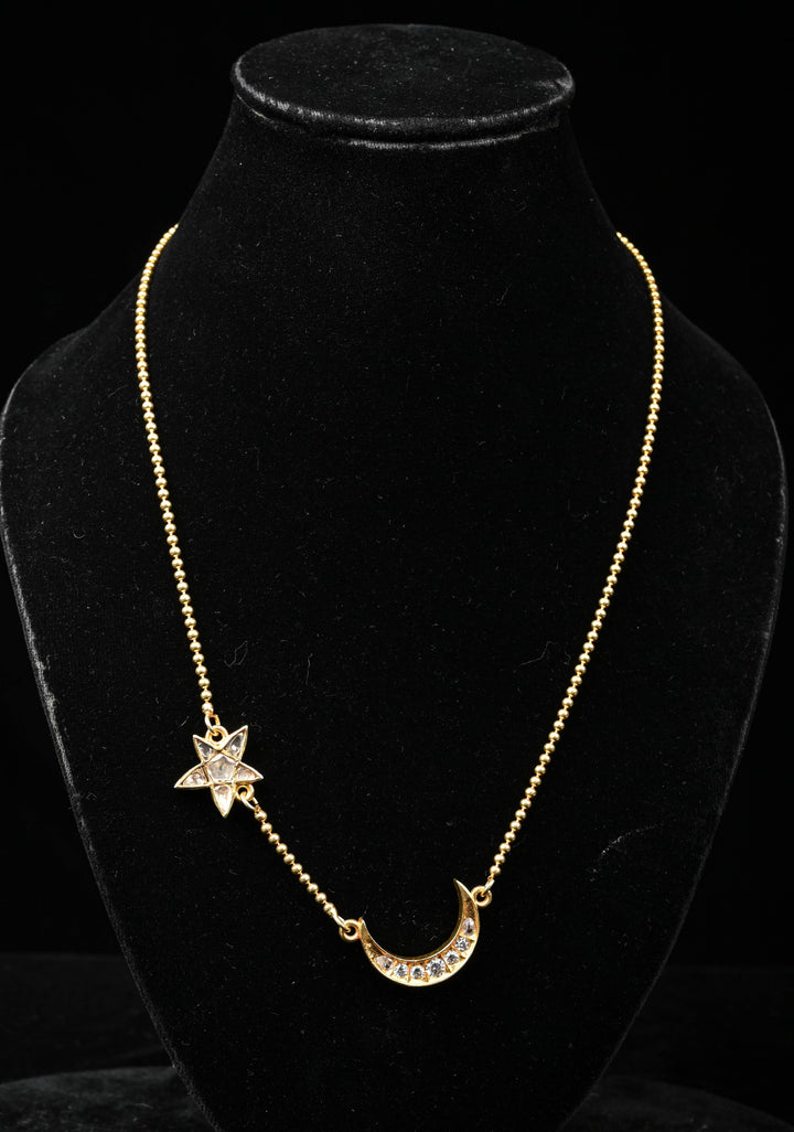 92.5 Silver Fine Dazzle Moon & Star Chain - Modern Workwear jewelry