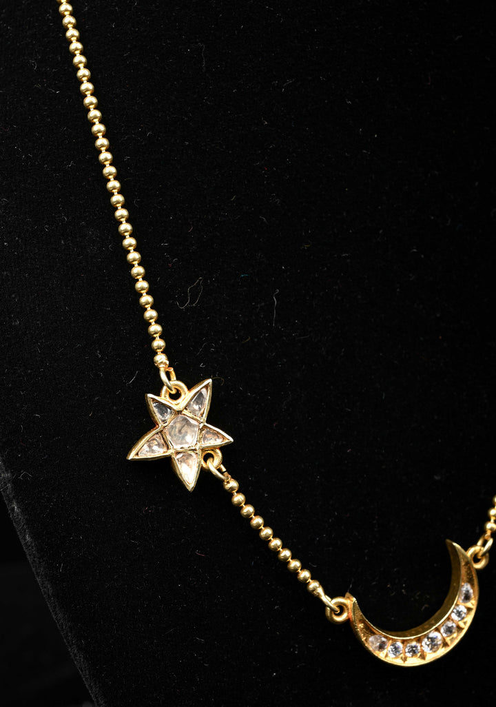 92.5 Silver Fine Dazzle Moon & Star Chain - Modern Workwear jewelry