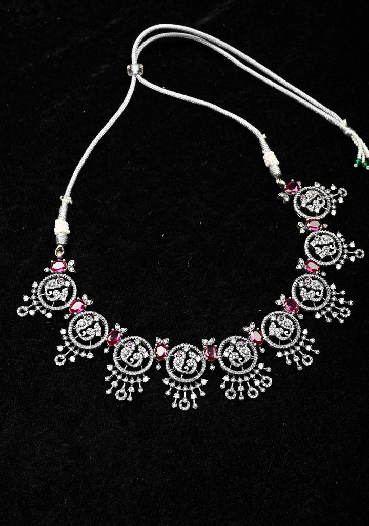 92.5 Silver,Victorian finish  Oxidised Necklace No Earrings