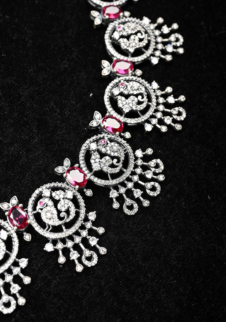 92.5 Silver,Victorian finish  Oxidised Necklace No Earrings