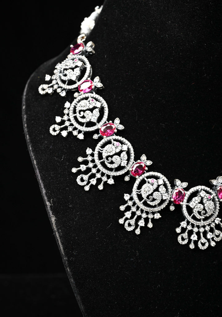 92.5 Silver,Victorian finish  Oxidised Necklace No Earrings