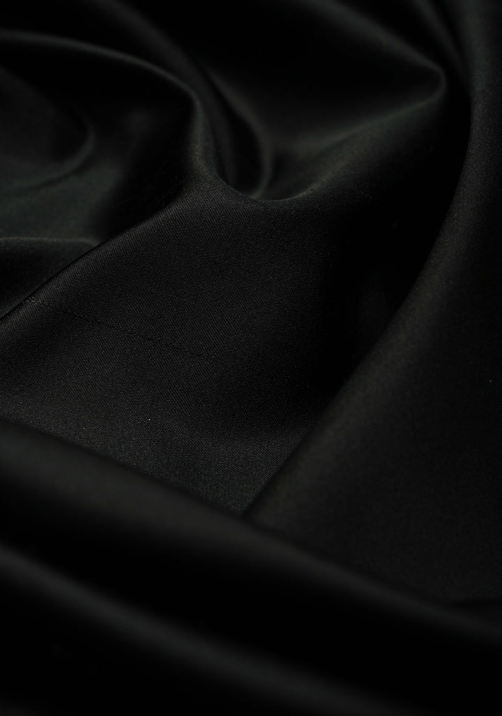 Black Mashru Silk Saree with Silver Zari Floral Border | SILK MARK CERTIFIED