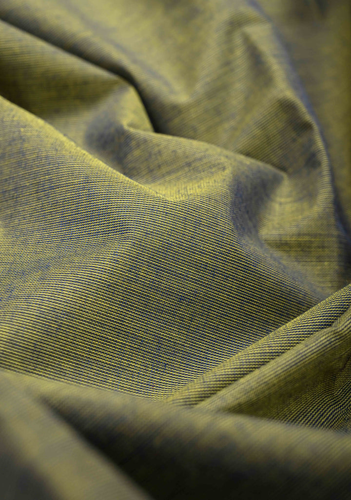 Green Kanchi Cotton Saree With Zari borders | No Blouse piece