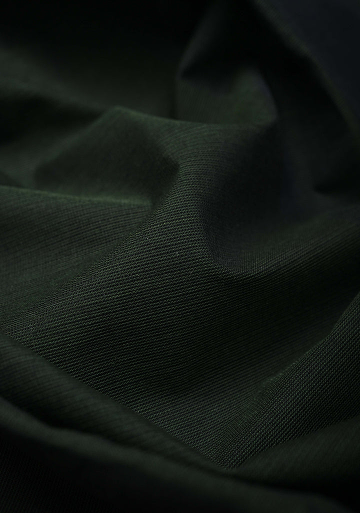 Bottle Green Kanchi Cotton Saree with Contrast Zari Border | No Blouse piece