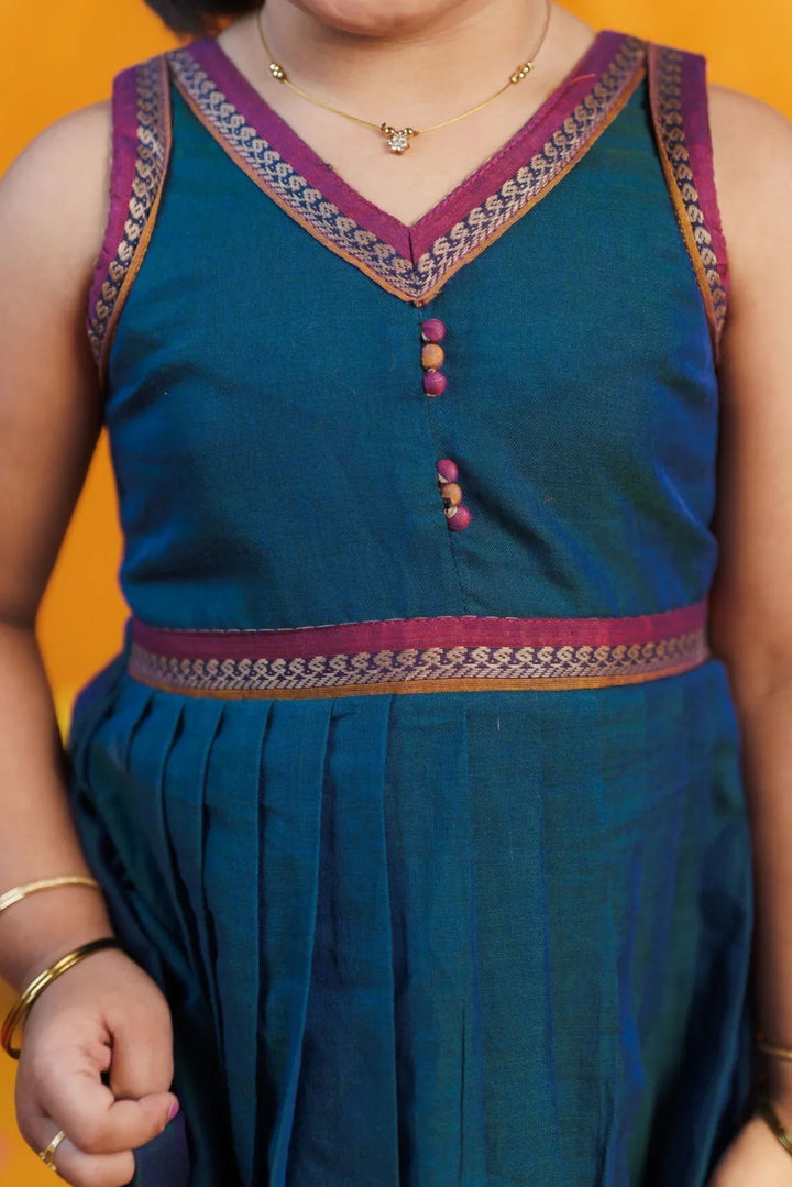 Geetanjali Teal Frock Mini | Made To Order