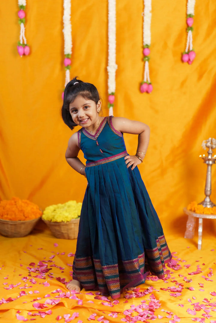 Geetanjali Teal Frock Mini | Made To Order