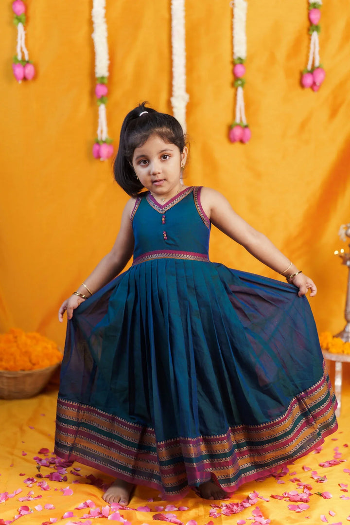 Geetanjali Teal Frock Mini | Made To Order