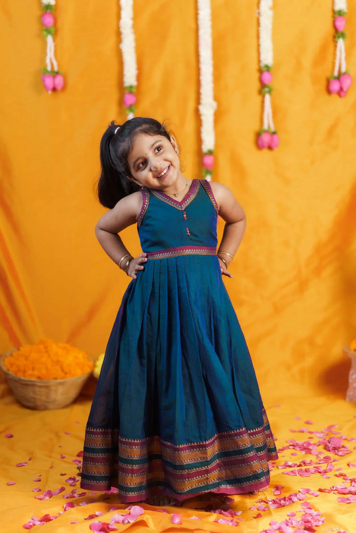 Geetanjali Teal Frock Mini | Made To Order