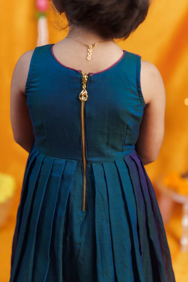 Geetanjali Teal Frock Mini | Made To Order